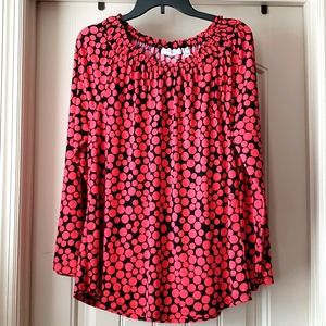 Susan Graver liquid knit dot blouse